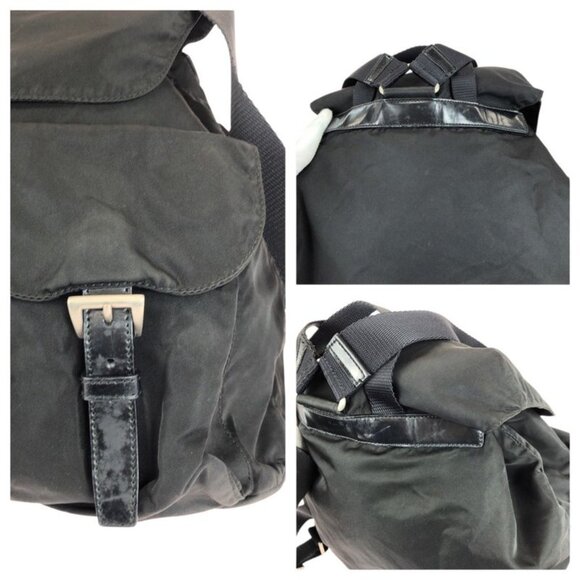 Prada Tessuto Triangle Logo Plate Black Silver Hardware Nylon Rucksack Sac main image 7